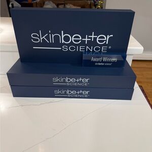 Set of skinbetter science shelf display items
